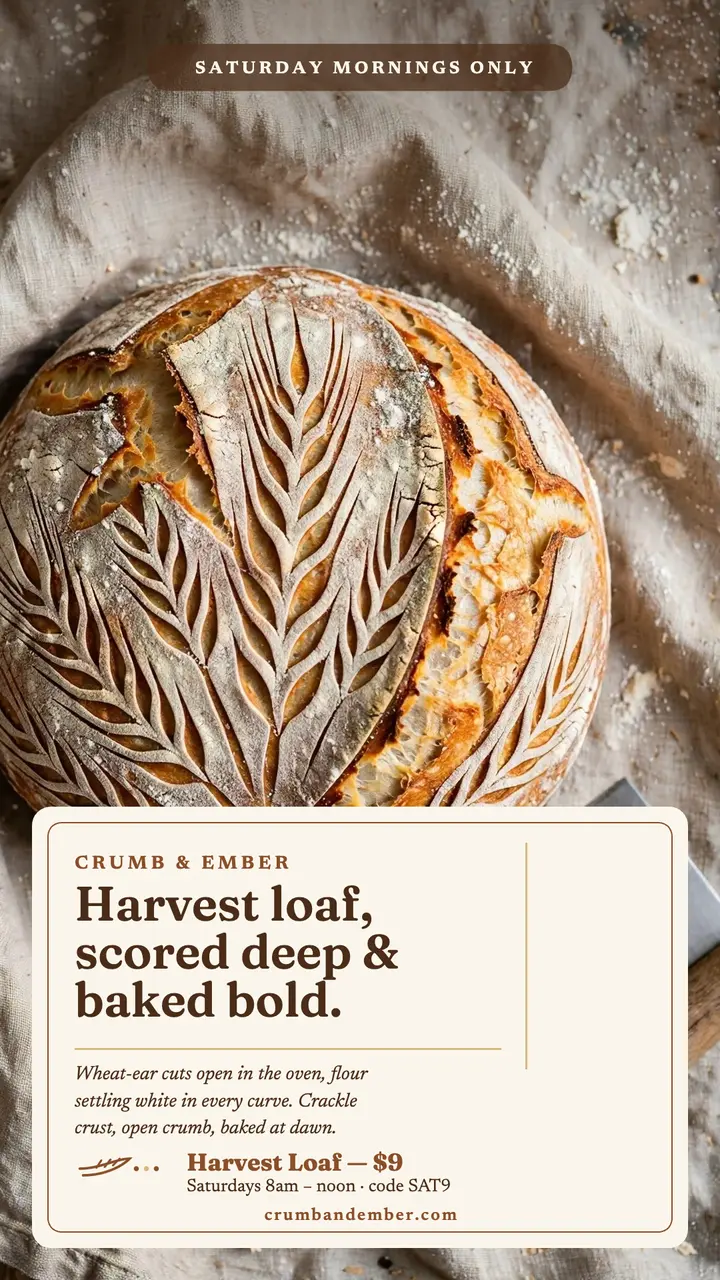 Crumb and Ember harvest loaf story template
