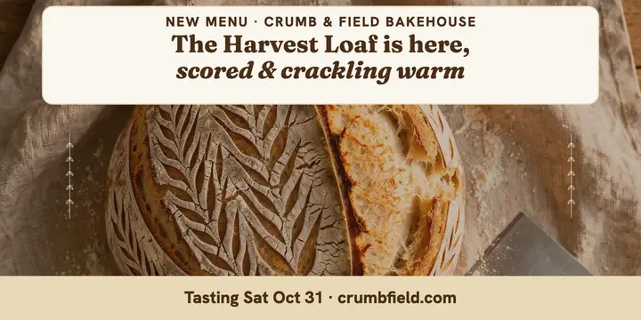 Harvest loaf sourdough launch post template