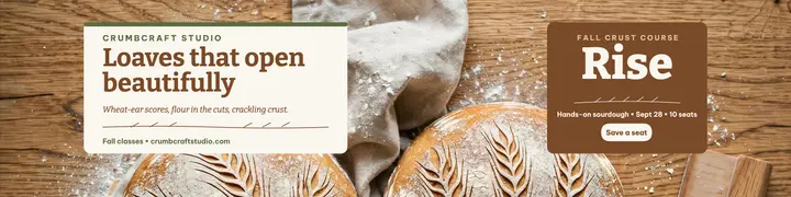 Crumbcraft Studio sourdough class banner template