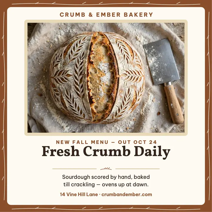 Crumb and Ember sourdough launch post template