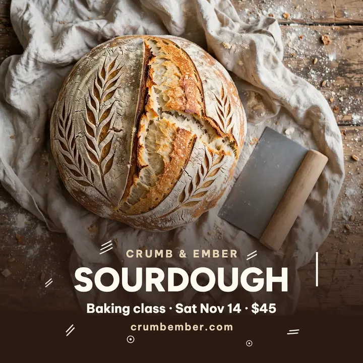 Crumb and Ember sourdough class post template