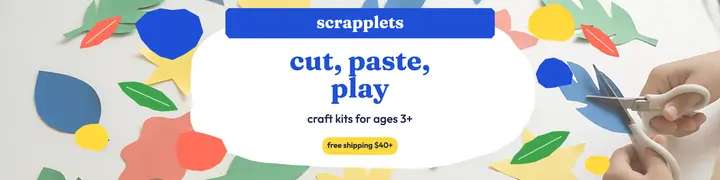 Scrapplets paper craft kits Etsy banner, scissor cut-outs template