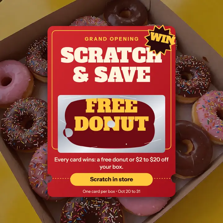 Dough Bloom scratch and save grand opening post template