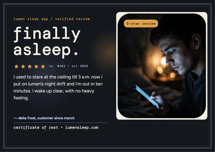 Lumen Sleep night-glow review certificate template