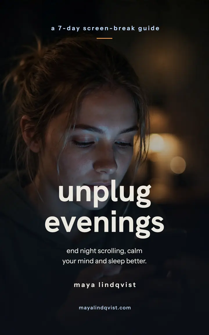 Unplug Evenings digital detox ebook cover template