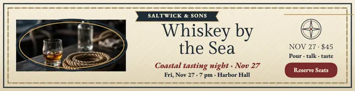 Saltwick whiskey by the sea billboard template