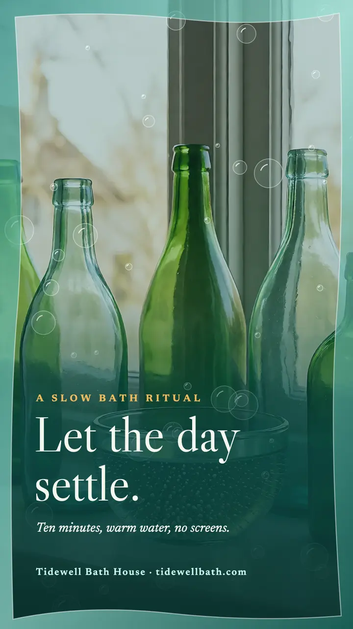 Tidewell sea glass bath ritual story: bath ritual affirmation story template