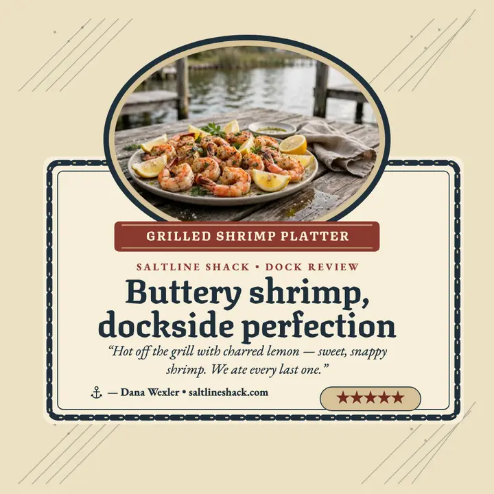 Saltline Shack seafood review card template
