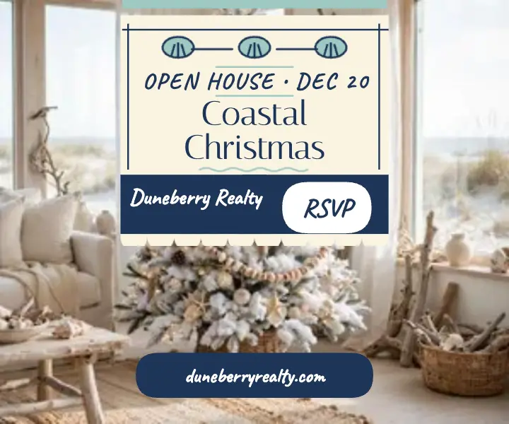 Duneberry coastal Christmas cottage ad template