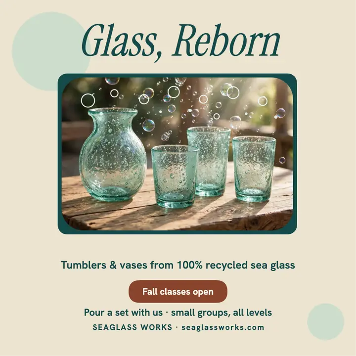Seaglass Works recycled glass promo template