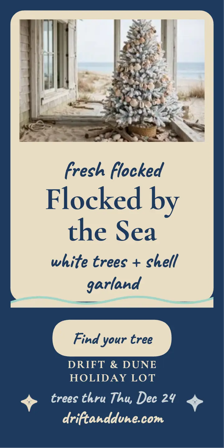 Drift and Dune flocked tree lot ad template