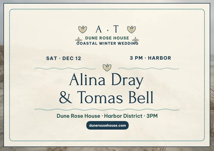 Alina and Tomas coastal winter wedding template