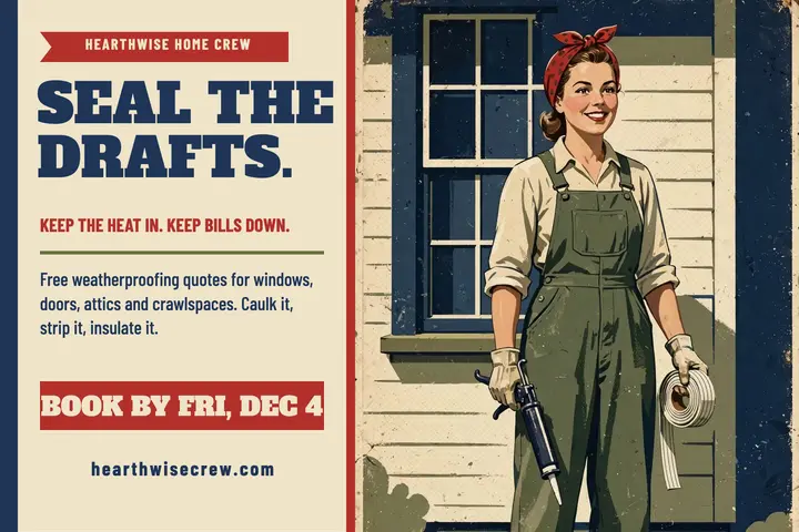 Hearthwise Home Crew seal the drafts postcard template