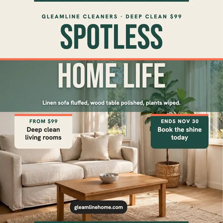 Gleamline deep clean promo post template