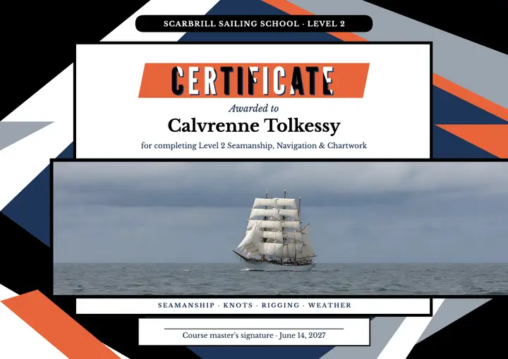 Seamanship course certificate, dazzle camouflage template