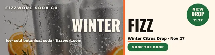 Fizzwort winter citrus soda billboard template