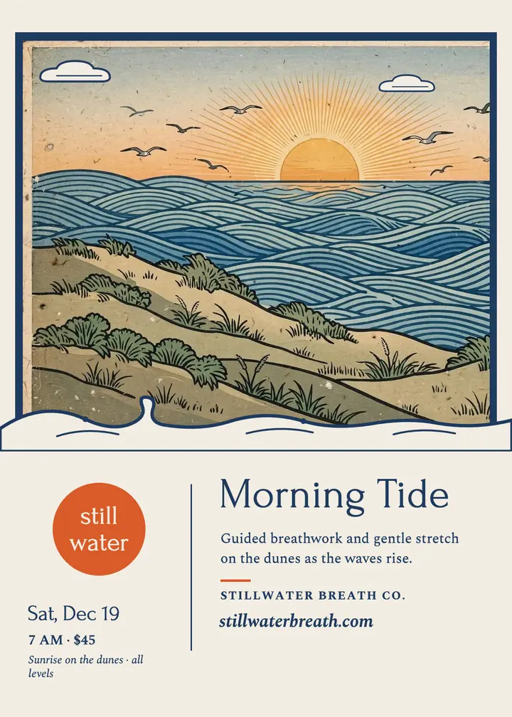Stillwater seaside breath retreat invite template