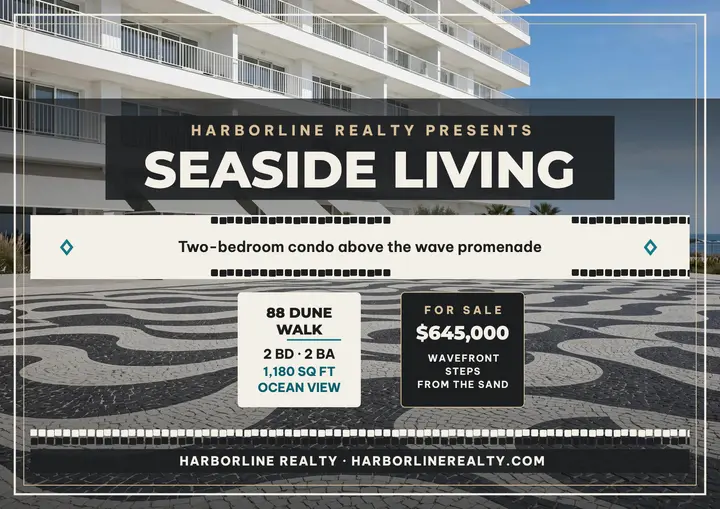 Seaside condo wave certificate template