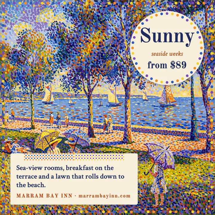 Seaside dots getaway post: seaside getaway post template