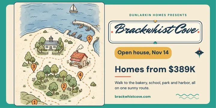 Brackwhist Cove open house pictorial map post template