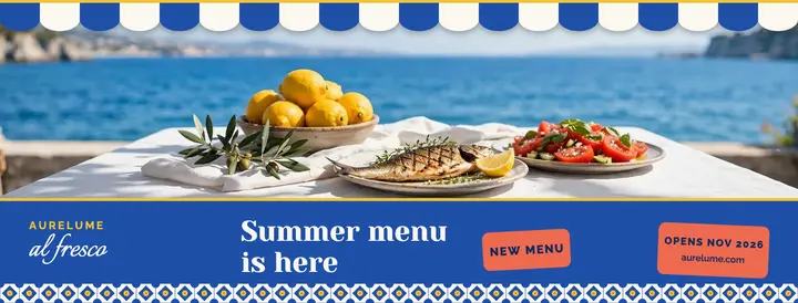Aurelume summer menu Facebook cover template