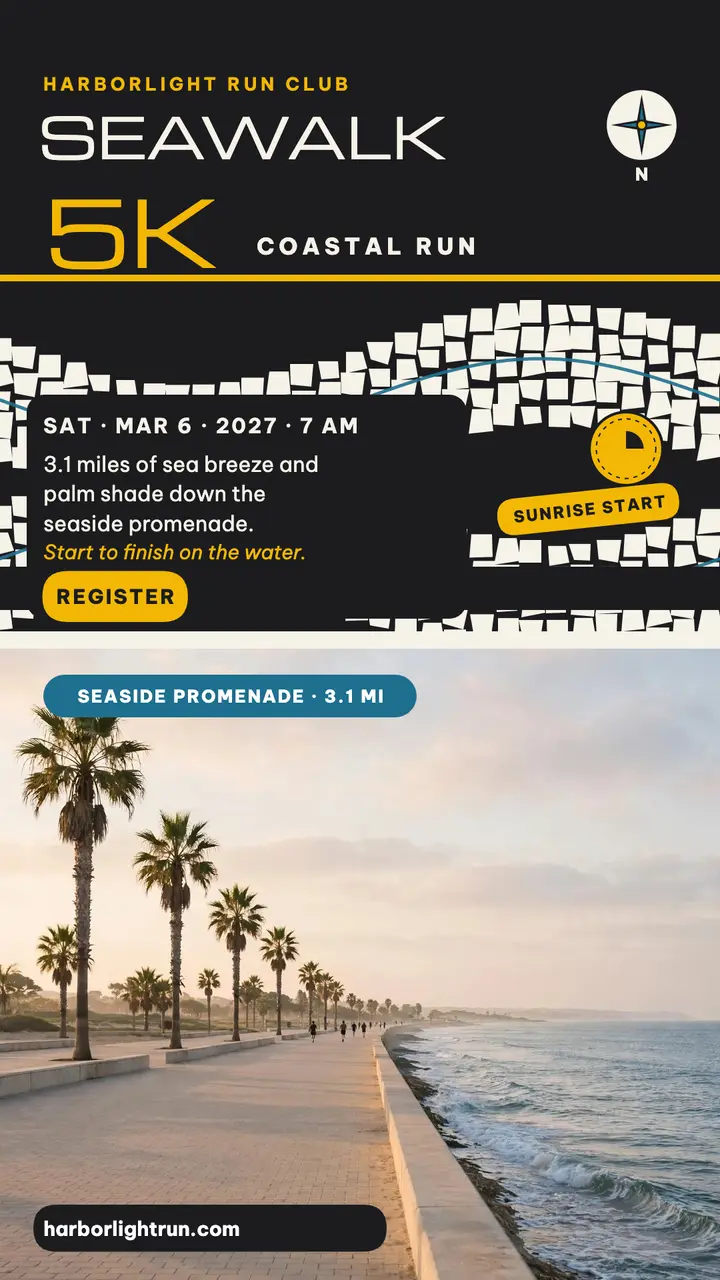 Seawalk 5K coastal run story template