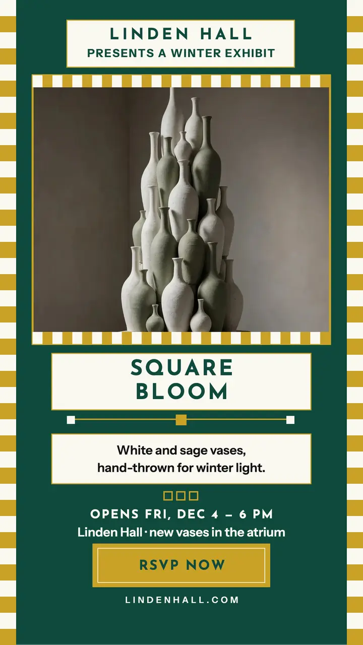 Linden Hall Square Bloom vase show story template