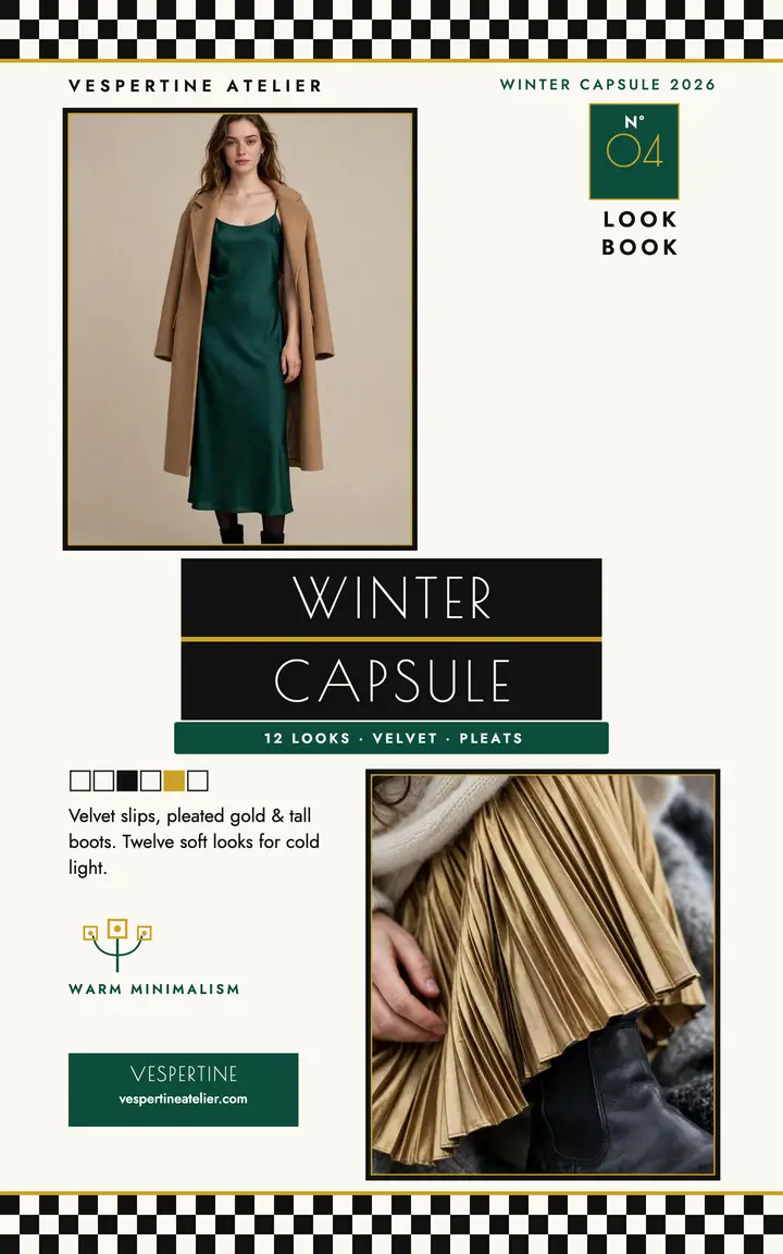 Vespertine winter capsule lookbook cover template