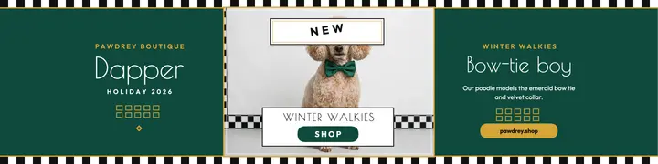 Pawdrey poodle holiday Etsy banner template