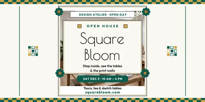 Square Bloom studio open house post template