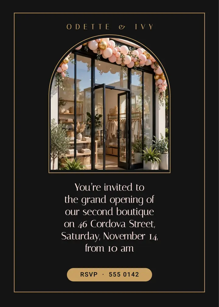 Second boutique grand opening template
