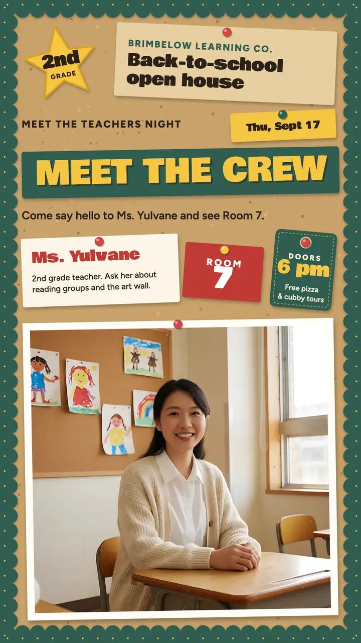 Meet the Teachers night story, bulletin board template