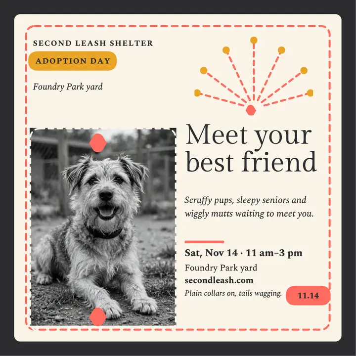 Second Leash adoption day square template