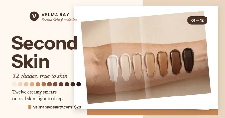 Velma Ray Second Skin shade row post: foundation shade post template