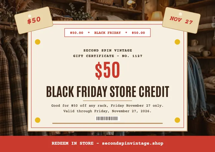 Second Spin Vintage Black Friday certificate template