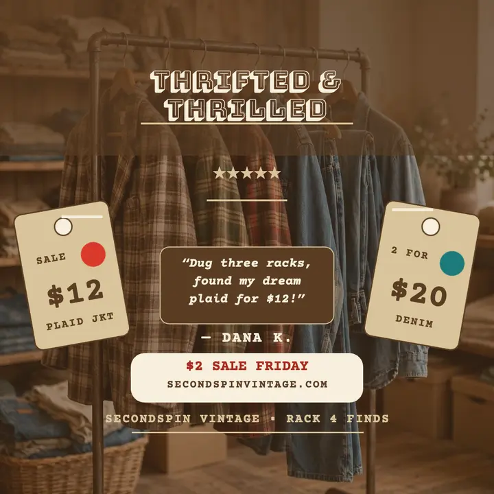 Secondspin Vintage customer review tags post template