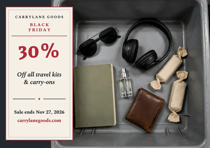 Carrylane Goods Black Friday packing sale: black friday sale certificate template