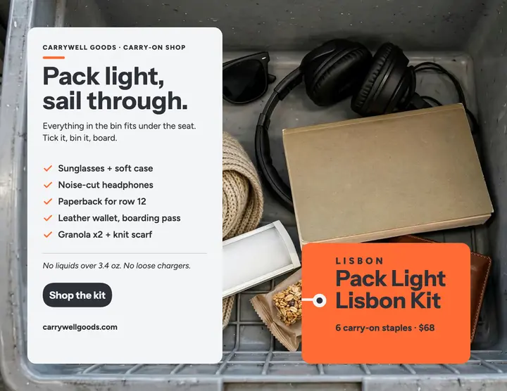 Carrywell packing checklist flyer: packing checklist flyer template