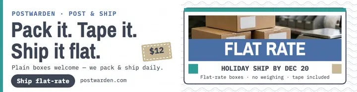 Postwarden flat-rate shipping billboard template