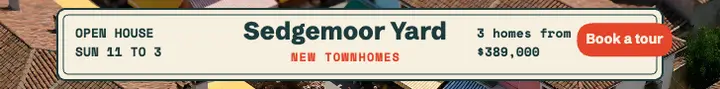 Townhome open house leaderboard ad, tilt-shift: townhome open house banner ad template