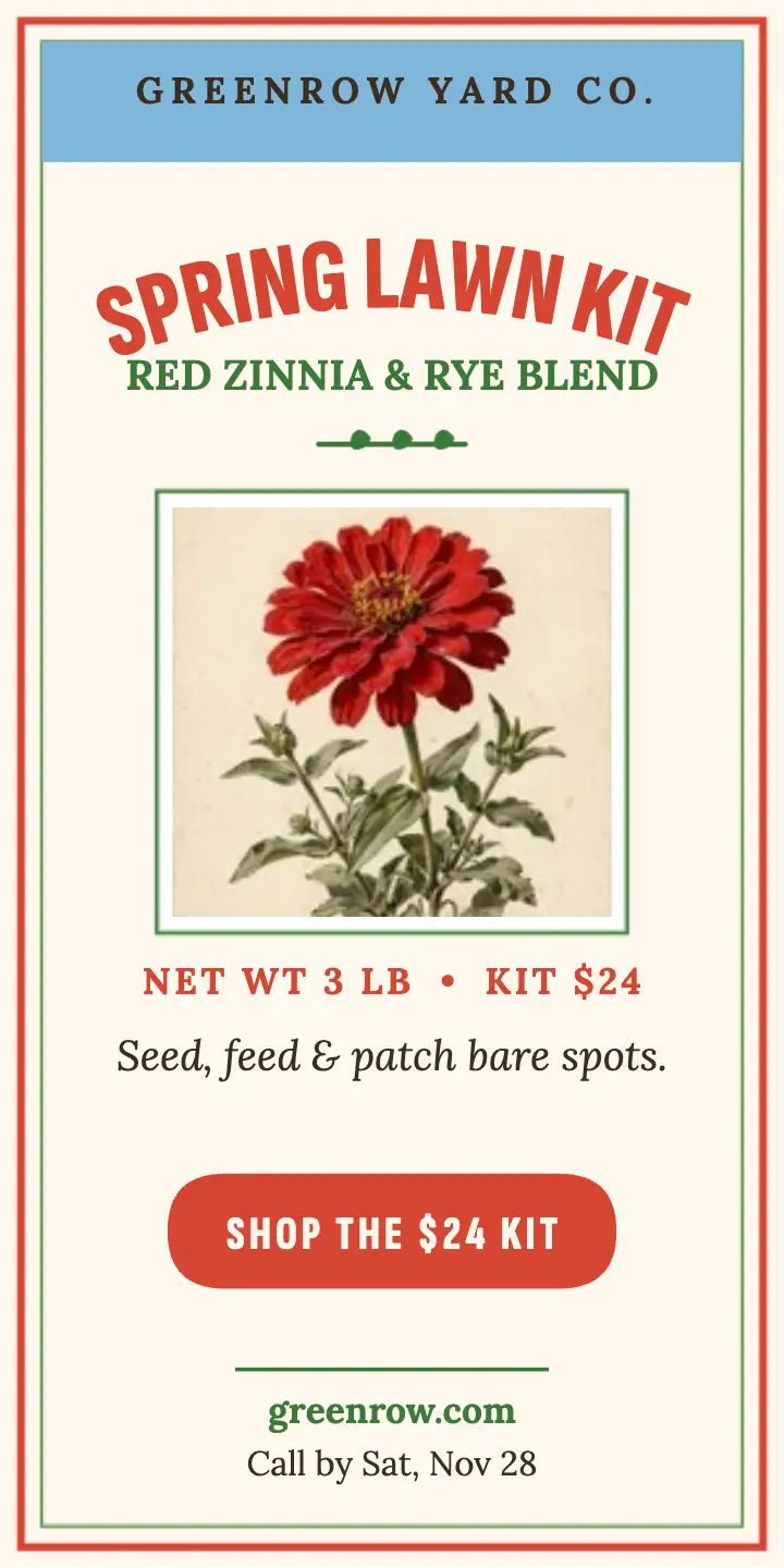 Greenrow spring lawn kit seed packet ad template