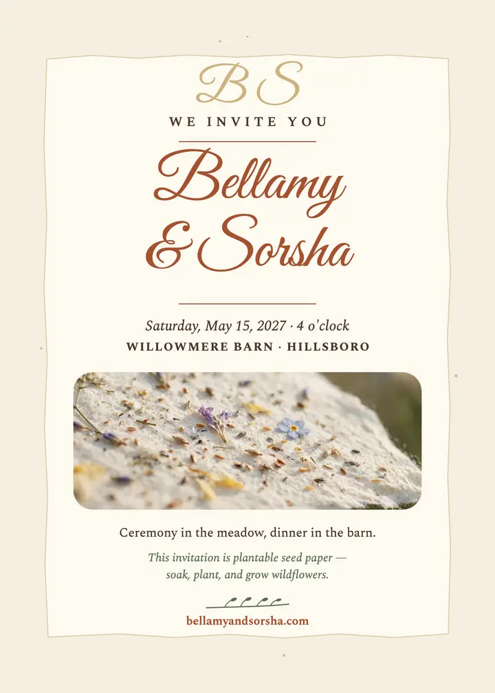 Bellamy and Sorsha seed paper invite template