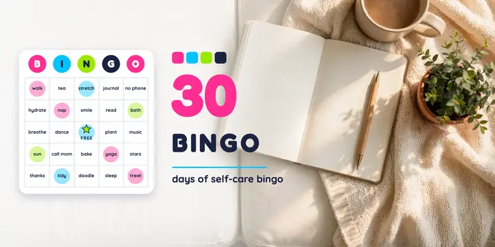 30-day self-care bingo challenge post template