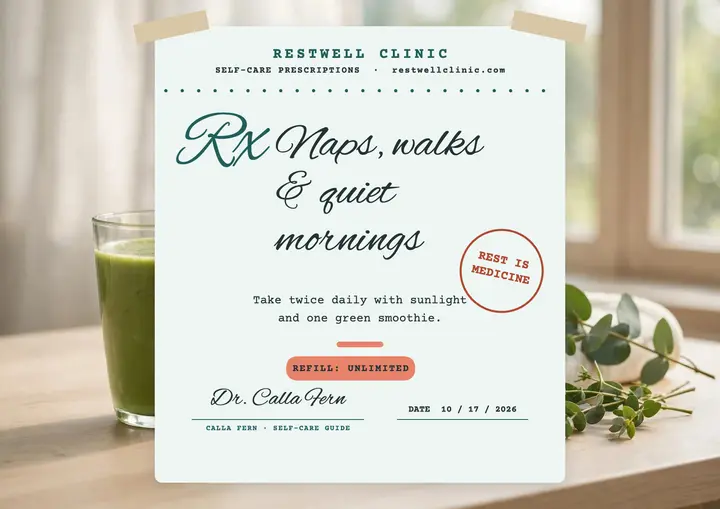 Restwell rest prescription certificate: self-care prescription certificate template