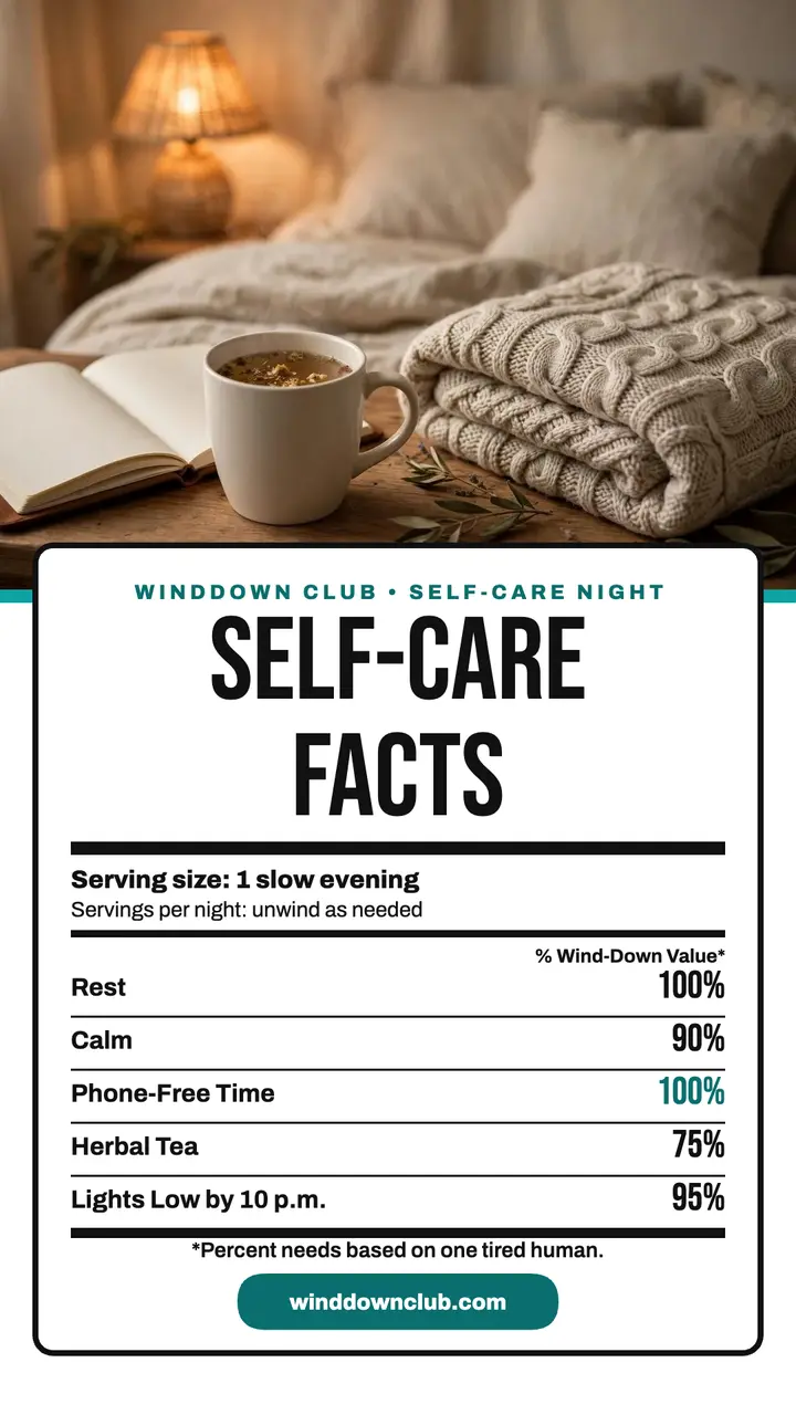 Winddown Club self-care nutrition label story template