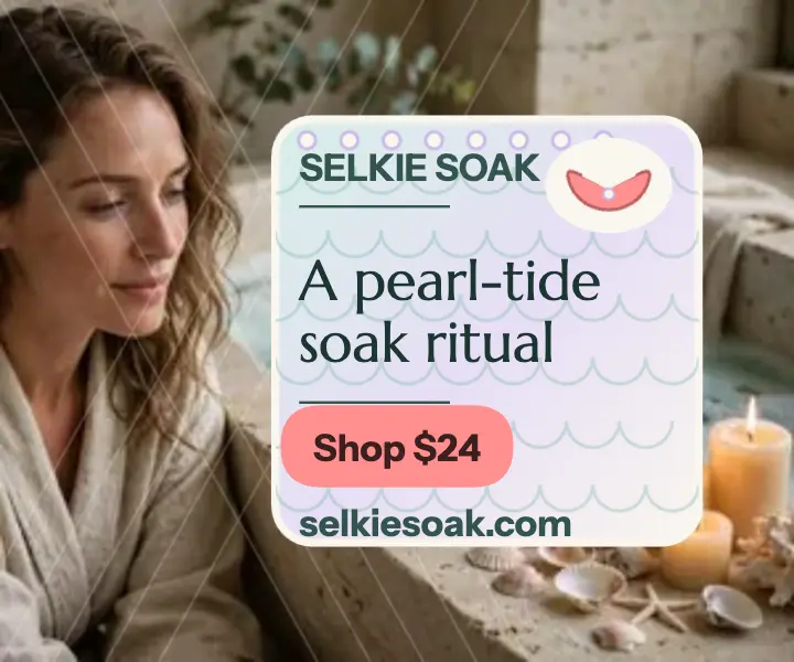 Selkie Soak pearl bath soak ad template