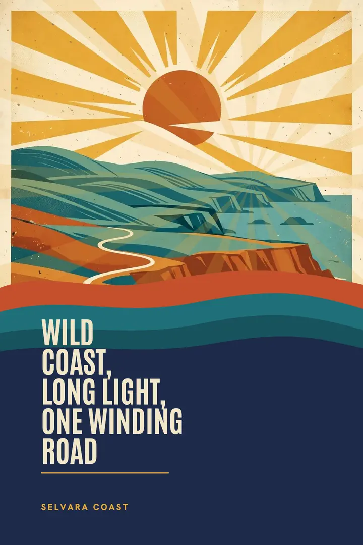 Selvara Coast road screenprint travel poster template