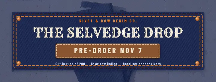 Rivet & Row selvedge drop cover template