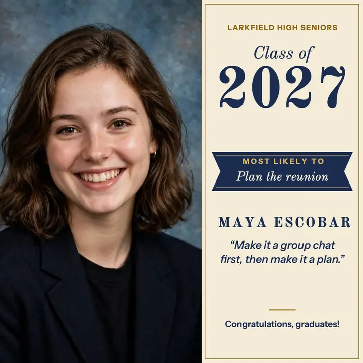Larkfield seniors yearbook superlative post: yearbook superlative post template