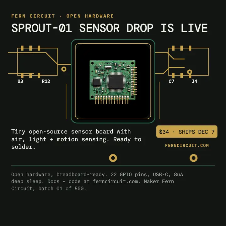 Sprout-01 sensor board drop post template